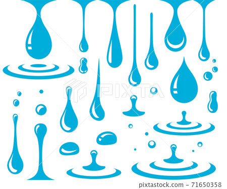 falling blue drops and splash set icons falling blue drops and splash set icons 71650358