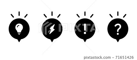 鼓舞人心的Fukidashi圖標集/燈泡/創意/業務/發現/解決方案/創意/理解/問題 鼓舞人心的Fukidashi圖標集/燈泡/創意/業務/發現/解決方案/創意/理解/問題 71651426