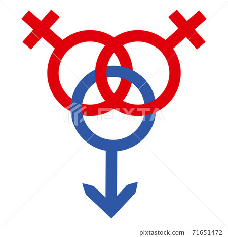 Schematic representation of polyamoric relations between three people. 71651472