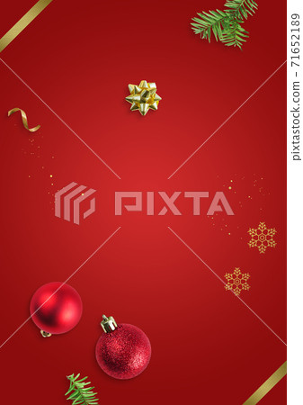 聖誕節背景-聖誕節道具在紅色的背景 聖誕節背景-聖誕節道具在紅色的背景 71652189