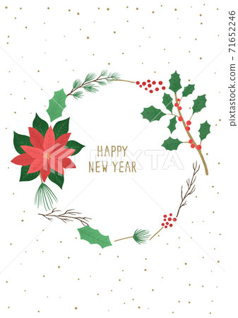 聖誕節插圖植物園圓形邊框 71652246