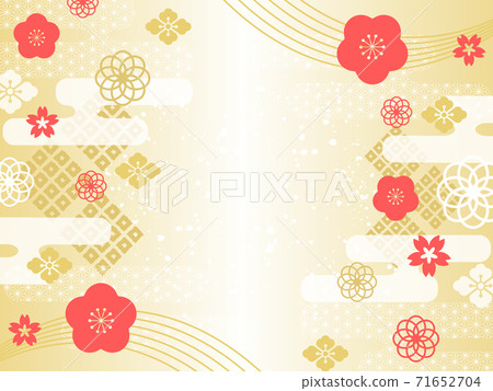 Japanese style background illustration gold 71652704