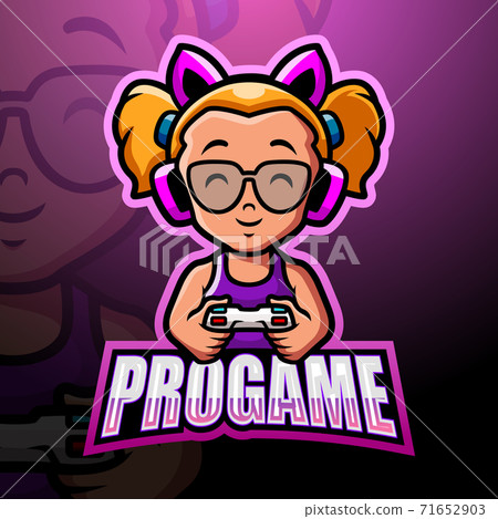 Pro gamer mascot esport logo design	 71652903