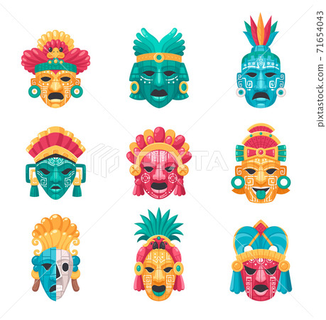 Maya Civilization Icons Set Maya Civilization Icons Set 71654043