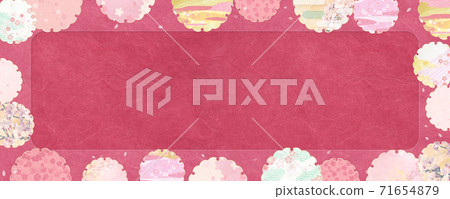 日式背景材料-讓您感覺春天的雪環日式圖案[5：2] 71654879