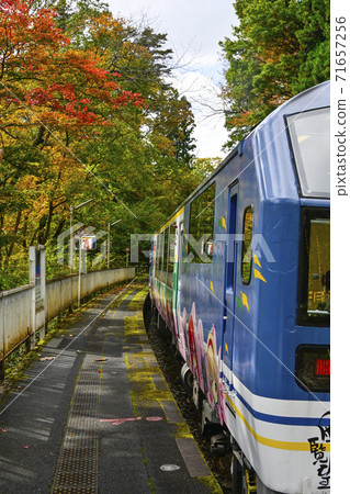 Oza Toro observation train that stops at Tonohetsuri Station Oza Toro observation train that stops at Tonohetsuri Station 71657256