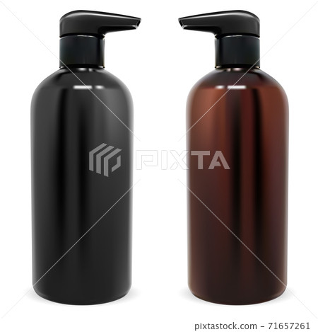 Pump bottle. Brown cosmetic bottles with dispenser - Stock Illustration ...