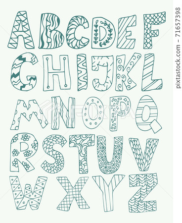 Decorative alphabet, for kids book or poster. Decorative alphabet, for kids book or poster. 71657398