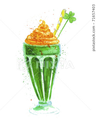 green cocktail on St. Patrick's day , isolated drink green cocktail on St. Patrick's day , isolated drink 71657403