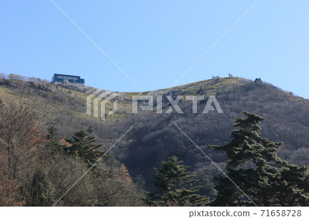 Near the top of Mt. Tsurugi looking up from the mountain trail 71658728