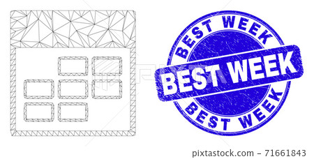 Blue Distress Best Week Seal and Web Mesh Calendar Week Items Blue Distress Best Week Seal and Web Mesh Calendar Week Items 71661843