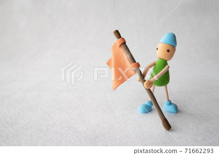 Little people cheering for handmade clay 71662293