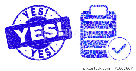 Blue Scratched Yes! Stamp Seal and Accept Pad Text Mosaic Blue Scratched Yes! Stamp Seal and Accept Pad Text Mosaic 71662667