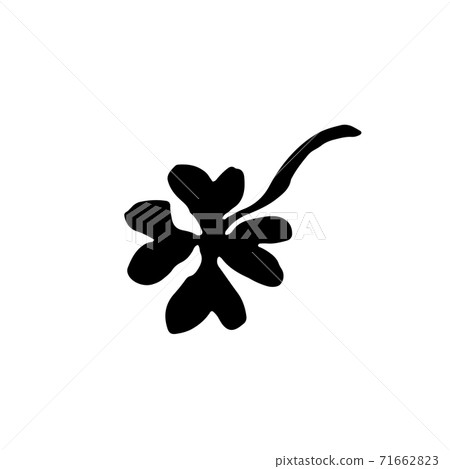 Clover icon. Grunge vector dry brush illustration. 71662823