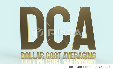 The gold text dca or dollar cost average for business content 3d rendering. 71662908