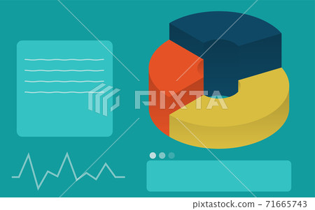 3D pie chart for data analysis isometric - Stock Illustration [71665743 ...