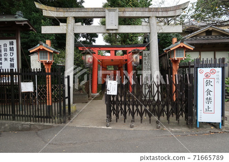 The entrance to Hanazono Inari Shrine in Ueno, where there is nobody 71665789