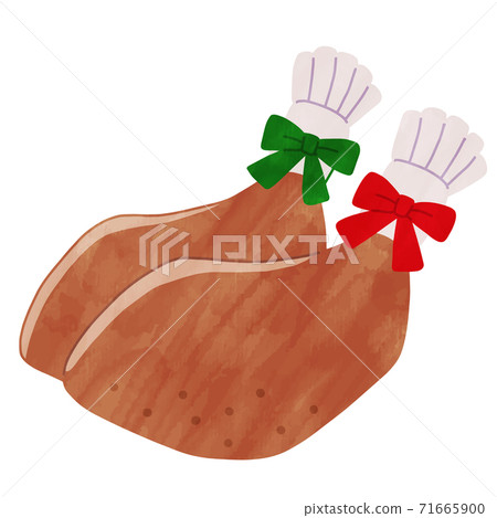 Party chicken roast chicken cute watercolor style illustration 71665900