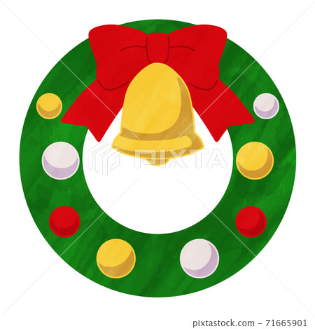 聖誕花環簡單可愛的水彩風格的插圖 71665901