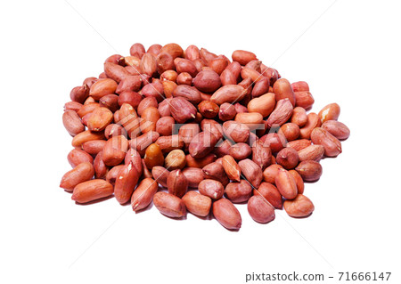 Raw nuts on white background. Peanuts isolated. 71666147