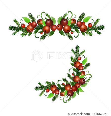 Christmas Holly brunches decoration vector Christmas Holly brunches decoration vector 71667040
