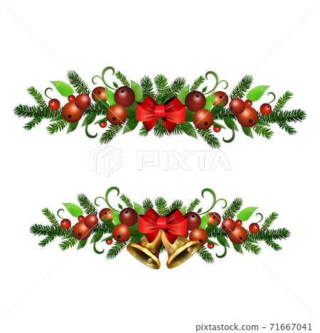 Christmas Holly brunches decoration vector Christmas Holly brunches decoration vector 71667041