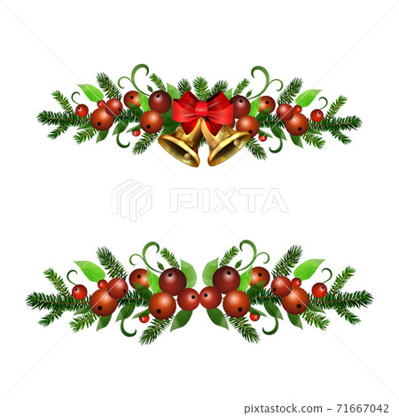 Christmas Holly brunches decoration vector Christmas Holly brunches decoration vector 71667042