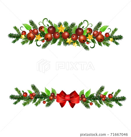 Christmas Holly brunches decoration vector Christmas Holly brunches decoration vector 71667046