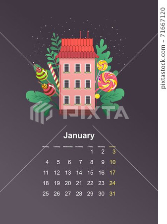 vertical wall calendar page for month 2021 71667120