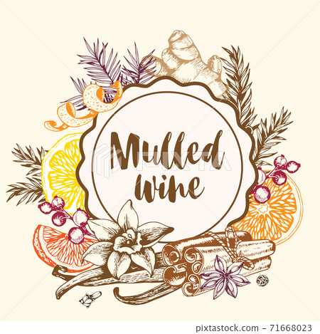 Vintage background with spices for mulled wine 71668023