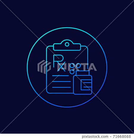 medical prescription linear icon, vector 71668088