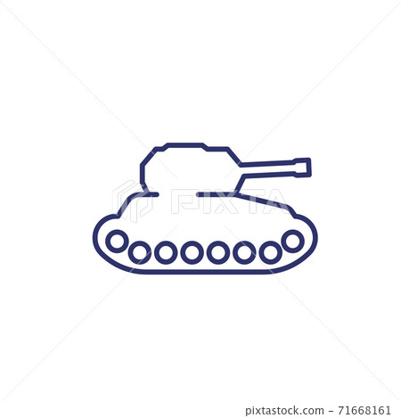military tank line vector icon military tank line vector icon 71668161