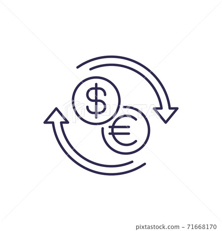 dollar to euro exchange line icon dollar to euro exchange line icon 71668170