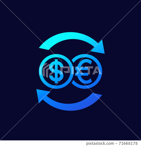 dollar to euro exchange vector icon 71668178