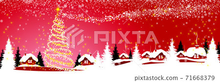 Christmas tree shines with lights on Christmas night 71668379