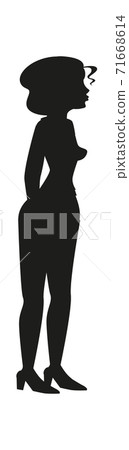Modern fashionable woman cartoon illustration 71668614