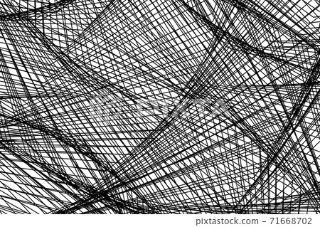 Abstract horizontal background of many intersecting black lines. A chaotic background. You can use it for your website, cover art, books, and notebooks. Stock vector illustration Abstract horizontal background of many intersecting black lines. A chaotic background. You can use it for your website, cover art, books, and notebooks. Stock vector illustration 71668702