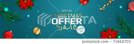 Christmas banner. Background Xmas objects viewed from above. BackgroundMerry Christmas and happy New Year Christmas banner. Background Xmas objects viewed from above. BackgroundMerry Christmas and happy New Year 71668703