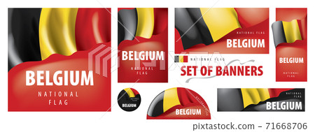 Vector set of banners with the national flag of the Belgium 71668706