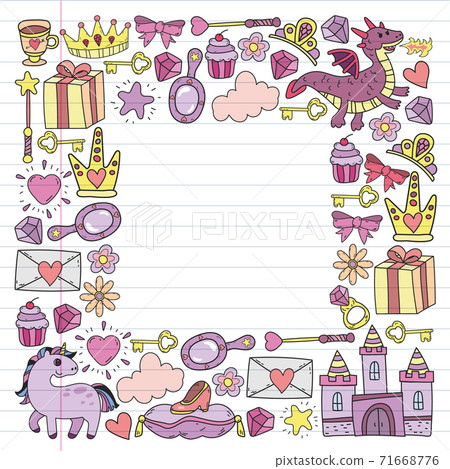 Princess and fantasy icon and and design... - Stock Illustration ...