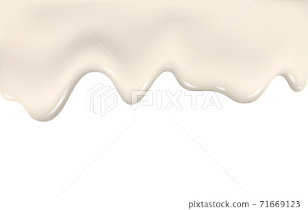 Dripping milk, cream, liquid, ice cream. 71669123