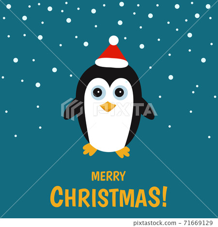 Cute  pinguin  on  winter  landscape. 71669129