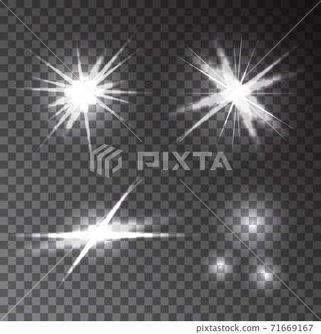 Collection of different transparent glowing flash light effects. Collection of different transparent glowing flash light effects. 71669167