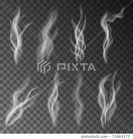 White vector smoke isolated on transparent... - Stock Illustration ...