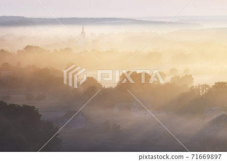 Fog over the river Fog over the river 71669897