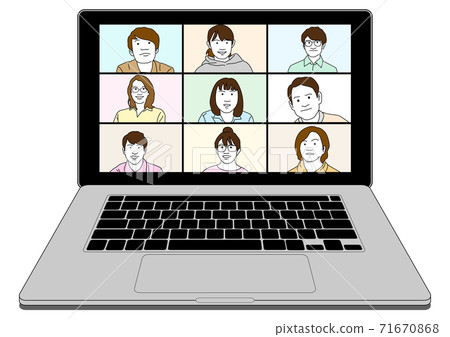 Group meeting on a computer 71670868