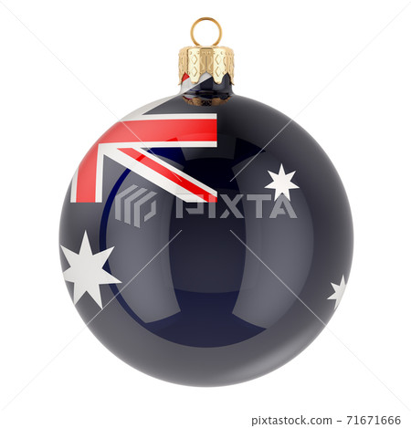 Christmas ball with Australian flag, 3D rendering Christmas ball with Australian flag, 3D rendering 71671666