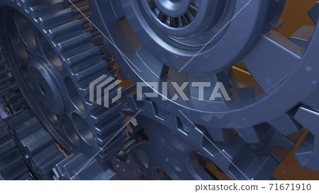 Gear Gear mechanism 3D mechanical illustration 71671910