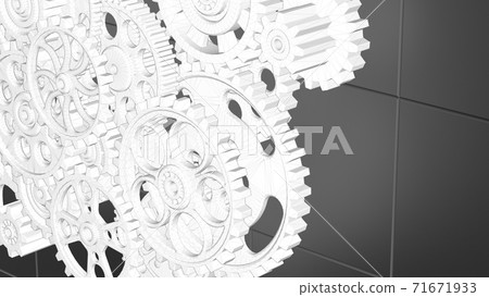 齒輪齒輪機構3D機械圖 齒輪齒輪機構3D機械圖 71671933