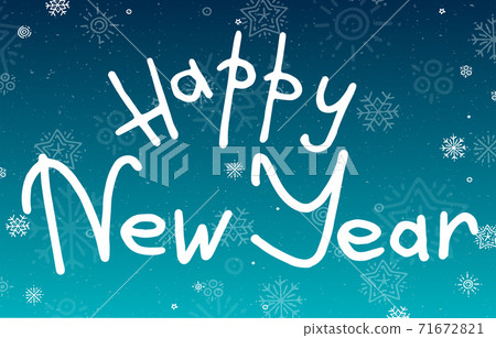 lettering Happy New Year on blue lettering Happy New Year on blue 71672821